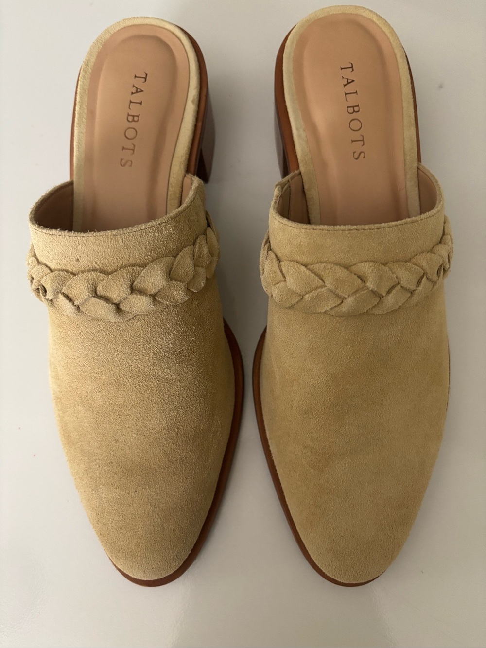 Talbots Maddie Braid Suede Mules size 9.5